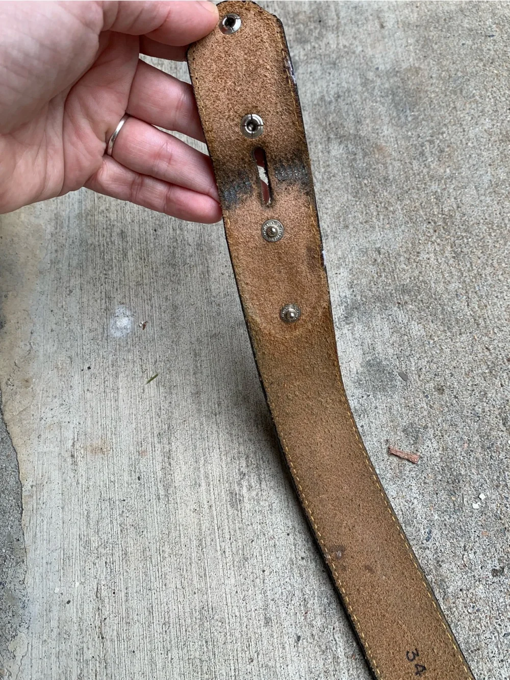 Vintage Tony Lama Brown Western Leather Belt w/o buckle